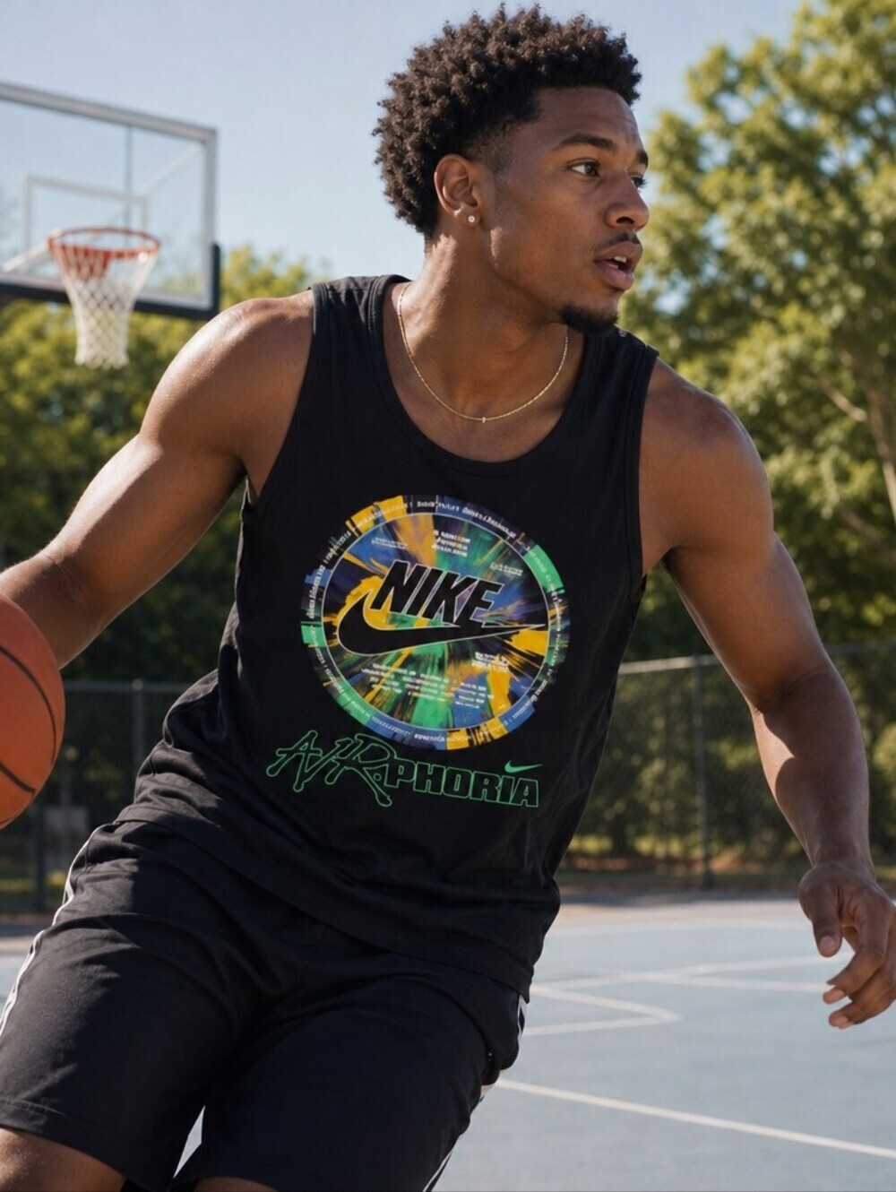 Men'sNike Tee AIR-PHORIA Tank Top Black, Size: XXL Tags Basketball Sports Gym